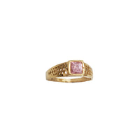 Square Bezeled Zirconia Baby Ring (14K)
