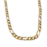Double Link Figaro Chain Necklace (14K)