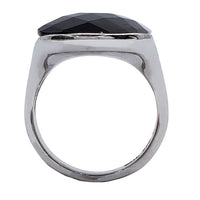 Rectangular Black Onyx Ring (Silver)