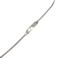 Heart-Shaped Cutout ID Tag Cuban Bracelet (Silver)
