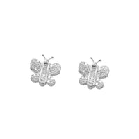 Screw Back Earring Butterfly White Gold (14K)