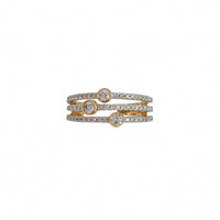 Diamond Bezel-Set Triple Row (14K)