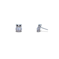Zirconia Owl Stud Earrings (14K)