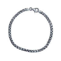 Antique & Brushed Finish Round Box Bracelet (Silver)