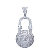 Lock Pendant Cubic Zirconia (Silver)