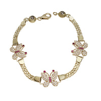 Zirconia Butterfly Bracelet (14K)