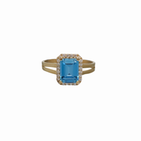 Blue Emerald Lady Ring 18K