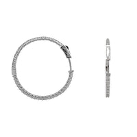 Diamond Hinged Hoop 14K White Gold