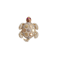 Tricolor Cubic Zirconia Turtle Ring (14K)