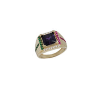 Multicolor Zirconia Men Ring (14K)