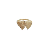Diamond-Cut Twin Heart Ring (14K)