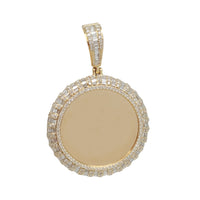 Baguette & Round Brilliant Picture Medallion Pendant (14K)