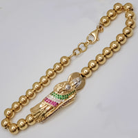 Zirconia Sideways Saint Jude Monaco Ball Bracelet (14K)