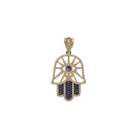 Evil eye Hamsa Hand Pendant (14K)