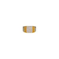 Cubic Zirconia Greek Key Ring (18K)