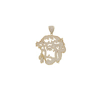Cubic Zirconia Jesus Head Pendant (14K)