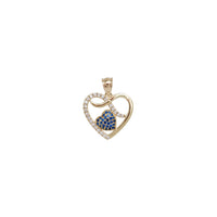 Cubic Zirconia Double Heart Pendant (14K)