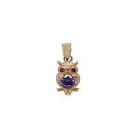 Yellow Gold Zirconia Owl Pendant (14K)