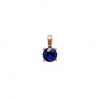 Blue Round Zirconia Charm (14K)