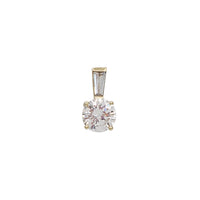 Cubic Zirconia Round Fancy Pendant (14K)