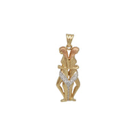 Cubic Zirconia Tri-Tone Gemini Zodiac Pendant (14K)