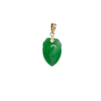 Jade Long Peach Pendant (14K)