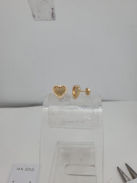 Cubic Zirconia Heart Earring (14K)