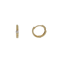 Zirconia Huggie Earrings (14K)