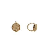 Round DIamond Cuts Huggie Earrings (14K)