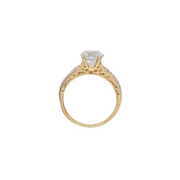 Two-Row Elegant Halo Ring (14K)