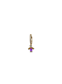 Girl shaped CZ dangling Earring (14K)