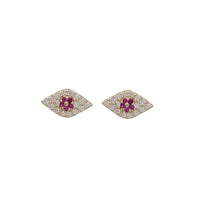Zirconia Eyes Stud Earrings (14K)