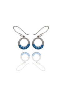 Sterling Silver Opal Round Dangles Earring