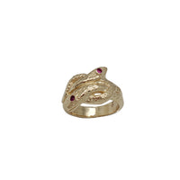 Verdant Eye Double-Headed Snake Ring (14K)