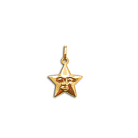 Puffy Star with Face Pendant (14K)