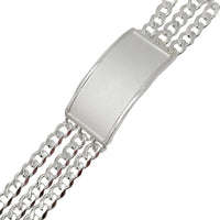Triple Cuban Link ID Bracelet (Silver)