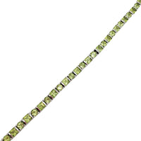 Zirconia Peridot Tennis Bracelet (Silver)