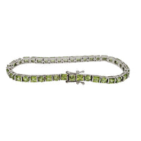 Zirconia Peridot Tennis Bracelet (Silver)