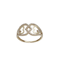 Zirconia Double Heart Ring (14K)