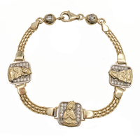 CZ Virgin Mary Bismark Bracelet (14K).