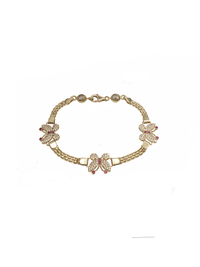 Cubic Zirconia Butterfly Bismark Bracelet (14K).