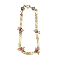 Cubic Zirconia Dragonflies Bismark Bracelet (14K).