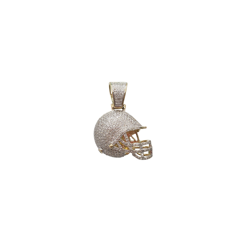 Diamond American Football Helmet Pendant (10K)