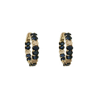 Diamond Sapphire Huggie Earrings (14K)