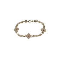 Cubic Zirconia Flower Bracelet (14K)