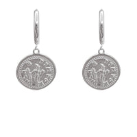 R Tempor Circle Dangling Earrings (Silver)