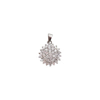 Cubic Zirconia Round Fancy Pendant (Silver)