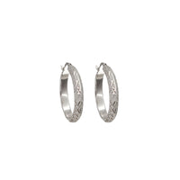 Diamond-Cut Hoop Earrings (Silver)