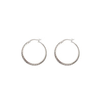 Diamond-Cut Hoop Earrings (Silver)