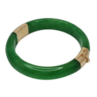 Jade & Gold Bangle Bracelet (14K)